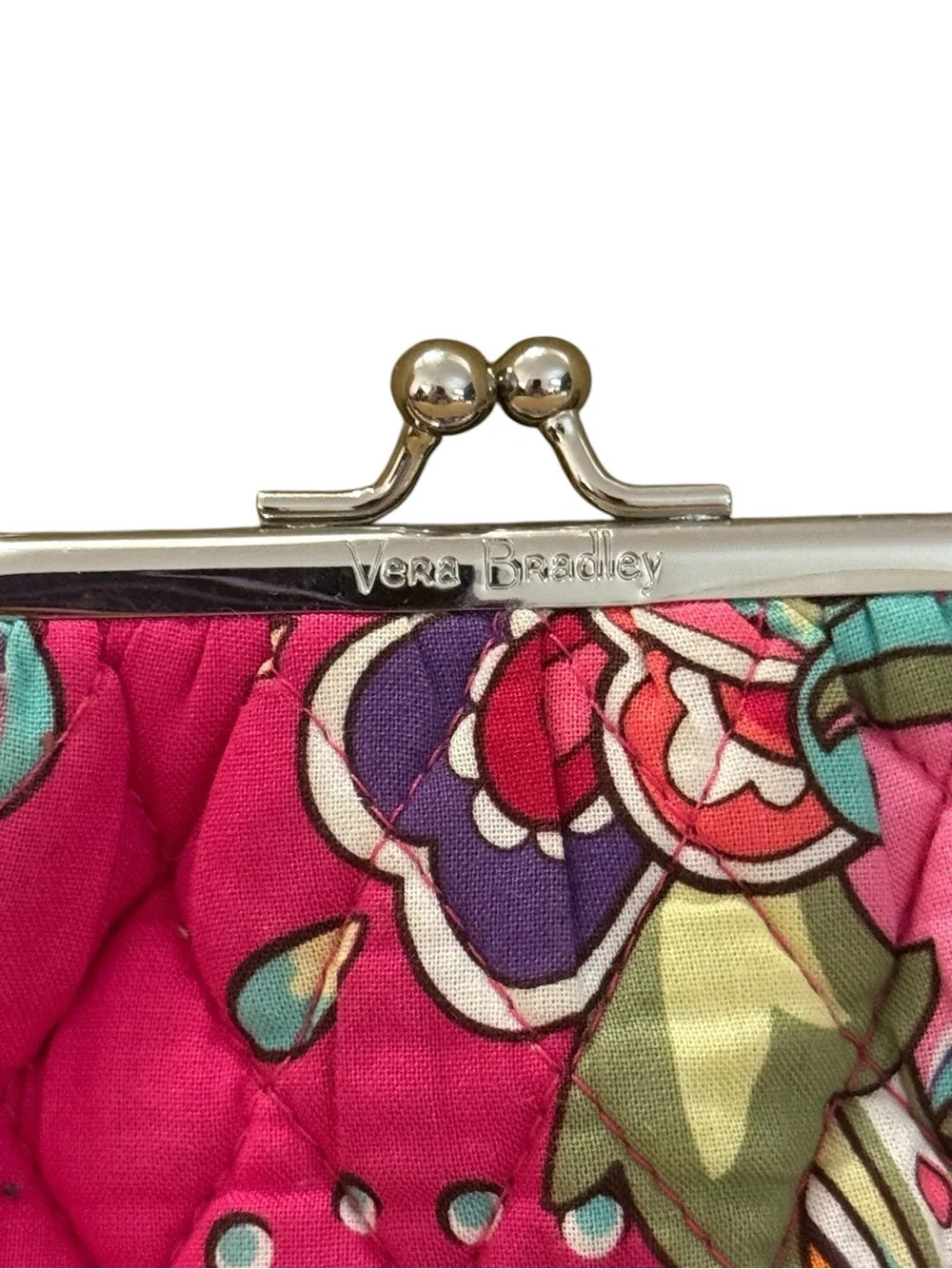 Vera Bradley Kisslock Coin Pouch in Pink Swirls Pattern RETIRED